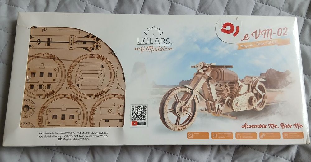 Дерев'яний 3д-конструктор UGEARS Байк VM-02