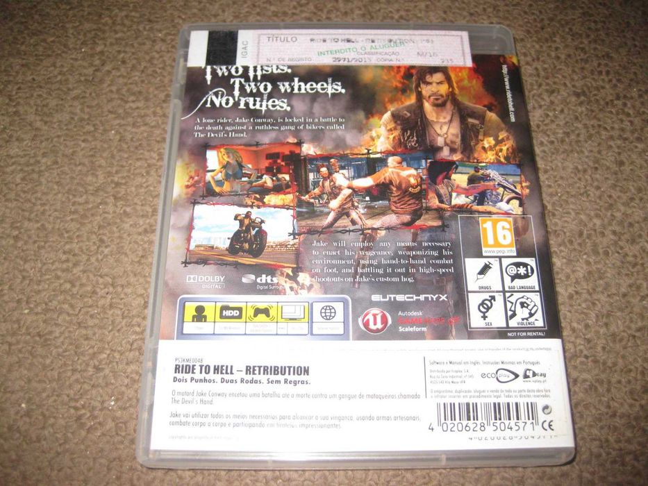 Jogo "Ride To Hell: Retribution" para PS3/Completo!