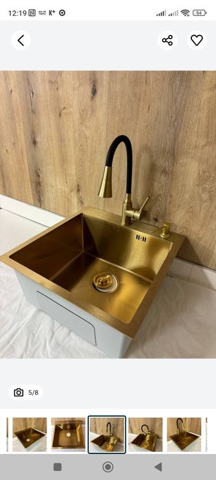 Мойка на кухню 50*50 hendmade pvd  Gold(золото)