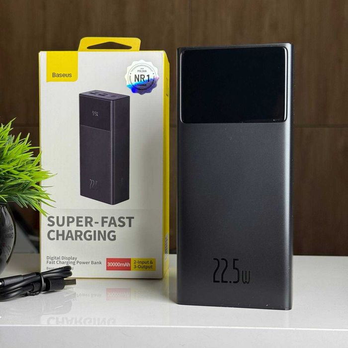 Павербанк Baseus Star-Lord 30000 мАг 22.5Вт QC/PD, 3 порти, дисплей