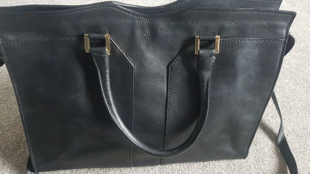 Wloska torebka made in italy skóra czarna