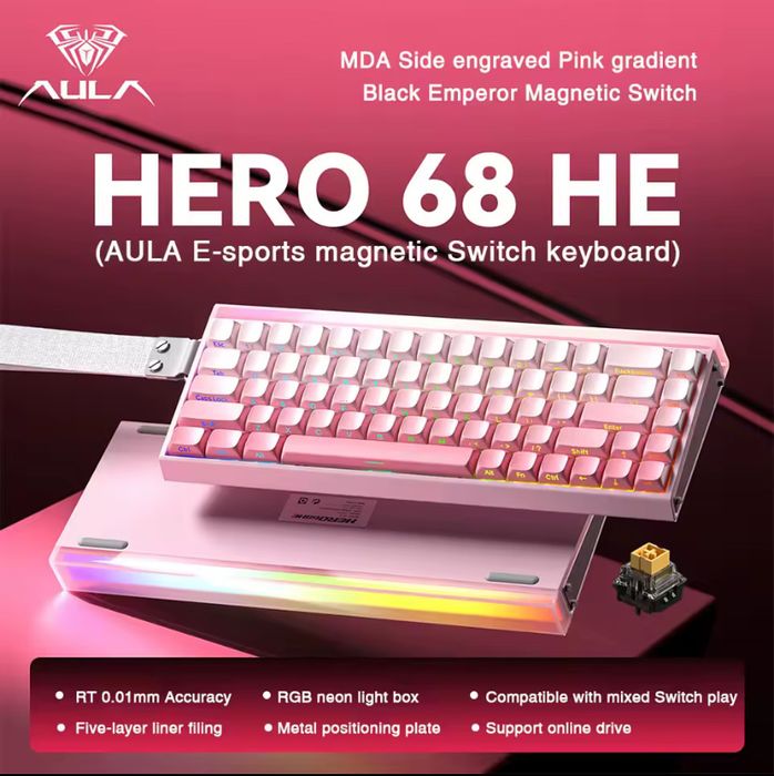 Клавіатура Hero 68 He Pink