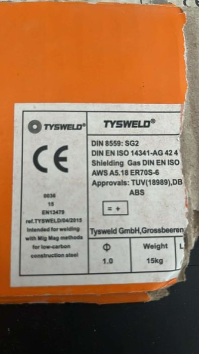 Sprzedam całą rolkę drutu spawalniczego TYSWELD