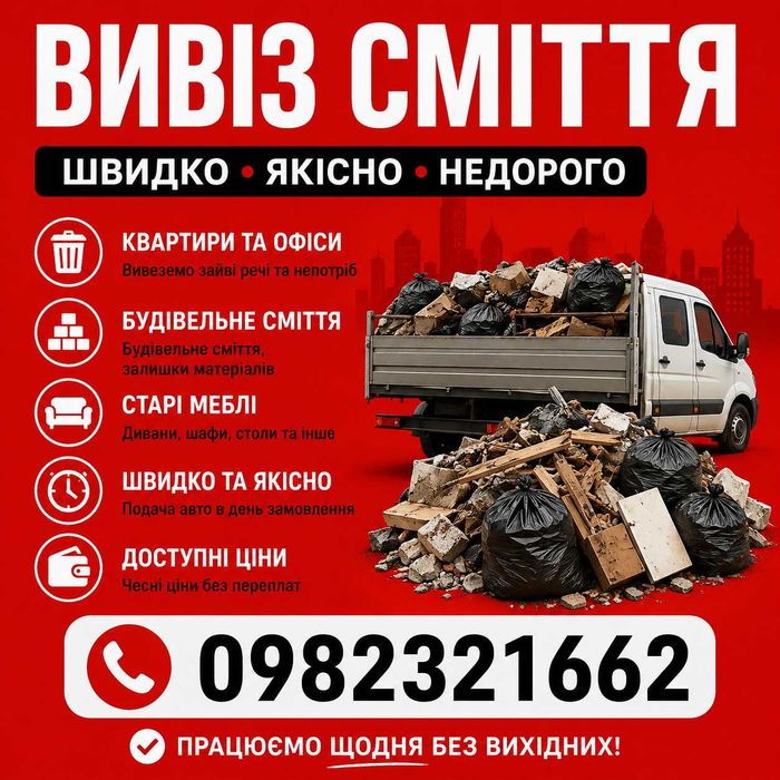 Вивіз сміття (ПОМІРНІ ЦІНИ)