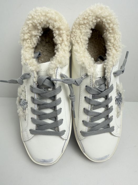 кеди зимові кросівки жіночі ggdb golden goose голден гус білі шкіряні