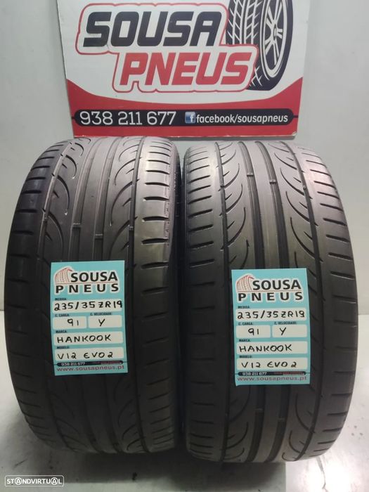 2 pneus semi novos 235-35r19 hankook - oferta dos portes