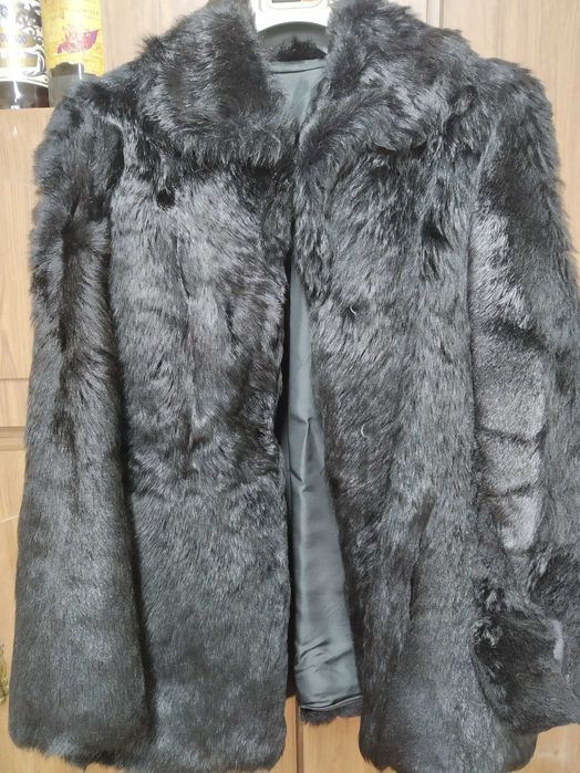 Casaco de peles preto