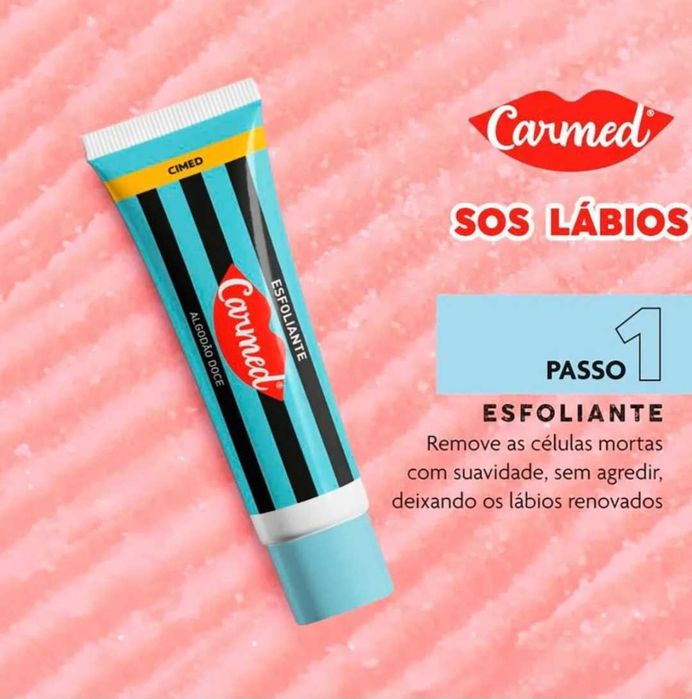 Batom Carmed algodao doce  sos labios exfoliante