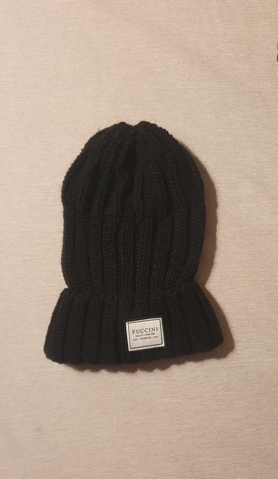 Czapka Puccini jesienno zimowa z warkoczowym splotem one size unisex