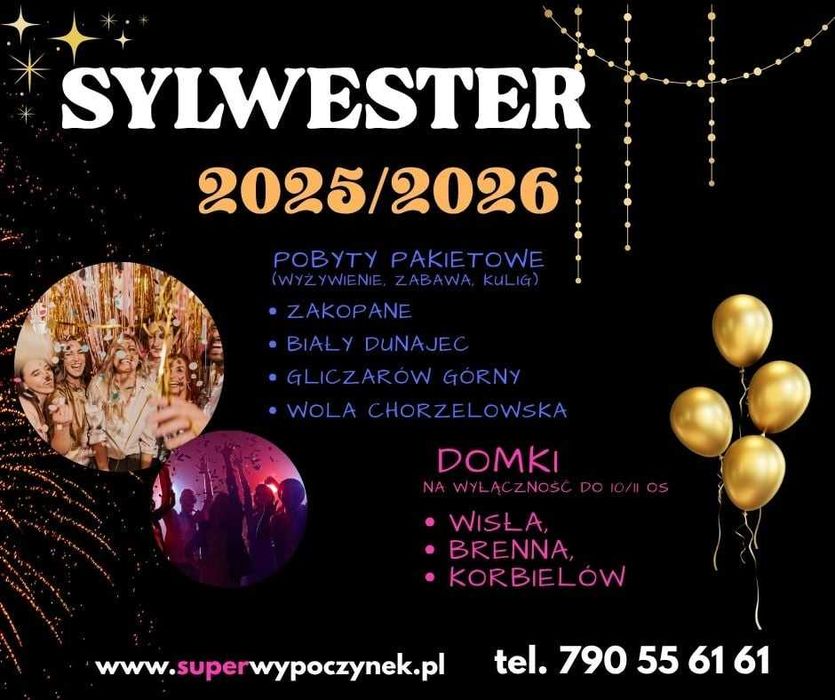 Sylwester w górach domki noclegi pokoje dla grupy, dla rodzin