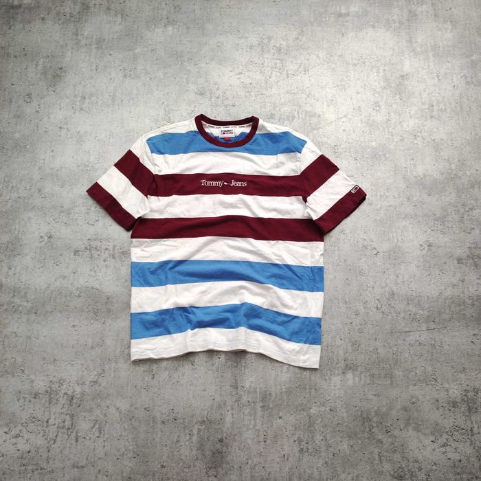 MĘSKA Koszulka Paski bawełna Lato PREMIUM Bawełna Tommy Hilfiger Jeans