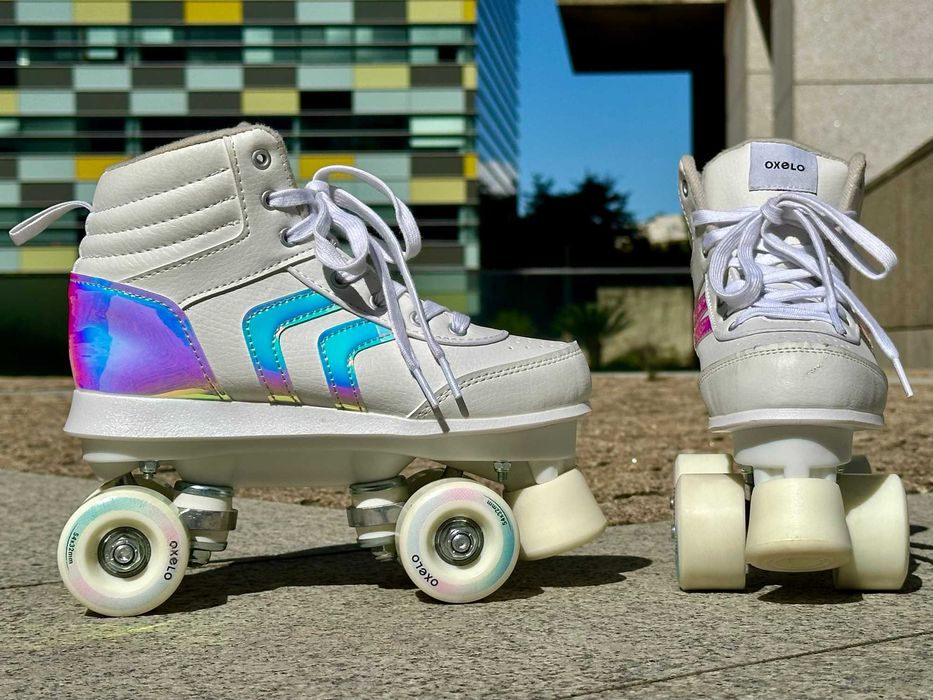 Patins Clássicos de 4 Rodas, Oxelo QUAD100 - TAM.36 (Muito Bom Estado)
