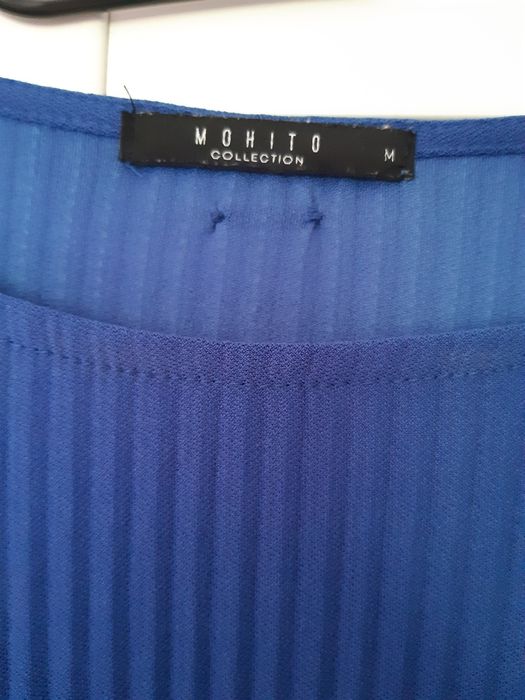 Sukienka oversize M/L/XL plisowana szafirowa Mohito
