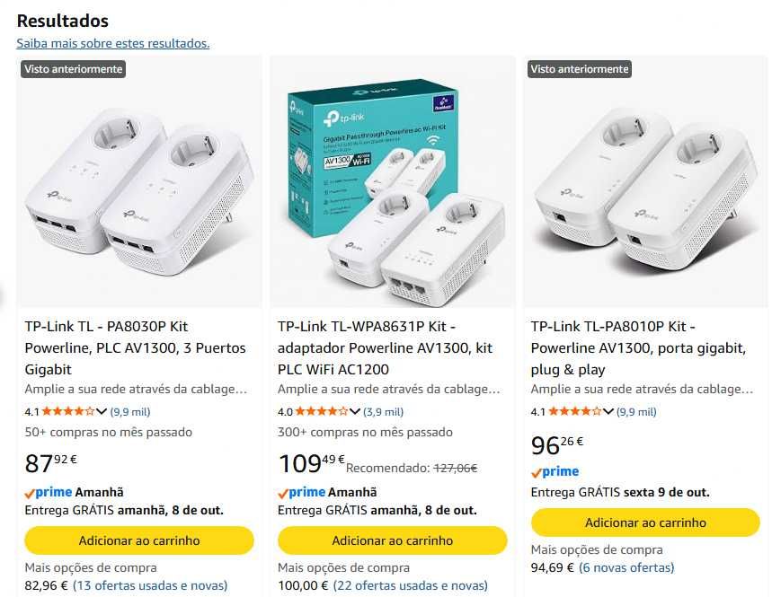 Conjunto TP-Link Powerline Plc AV1300 AV1000