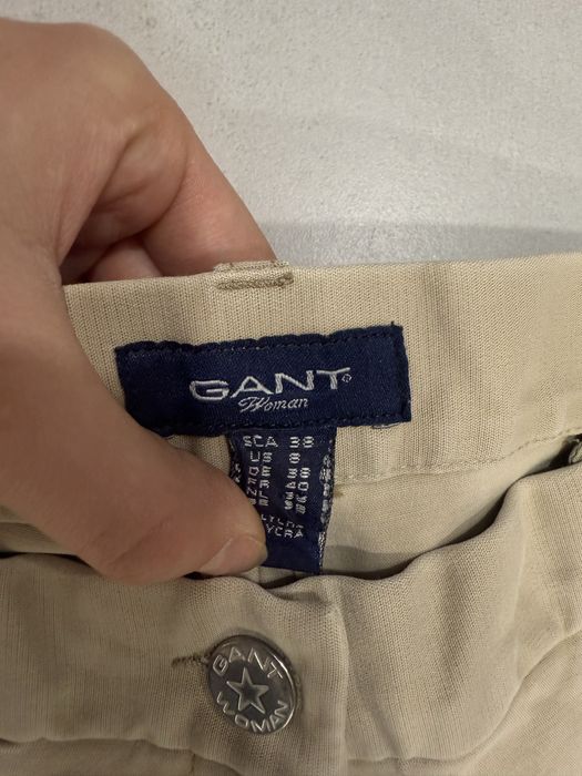 Eleganckie spodnie damskie oryginalne Gant rozmiar S/M old money beż