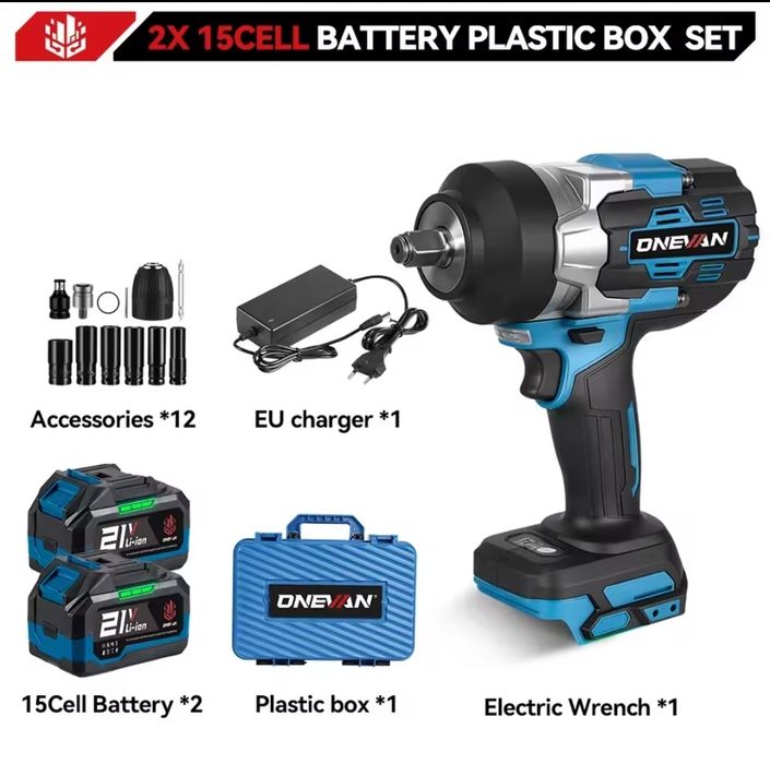 Chave de Impacto 2800nm c/ 2 Baterias 9Ah e Mala