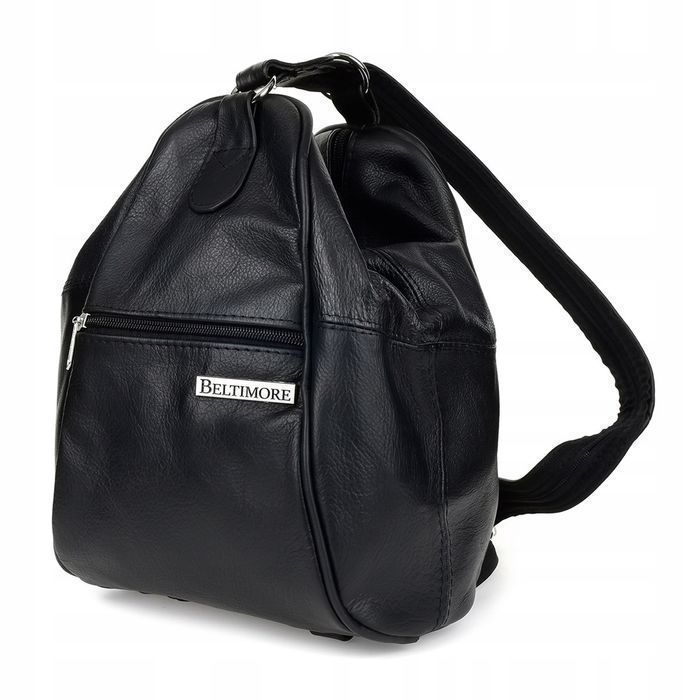 Plecak damski skórzany torebka 2w1 Beltimore czarny do pracy miejski