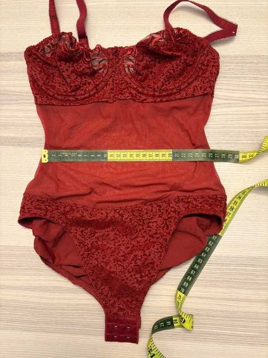 Body damskie FELINA | koronka | burgundowe | S/M