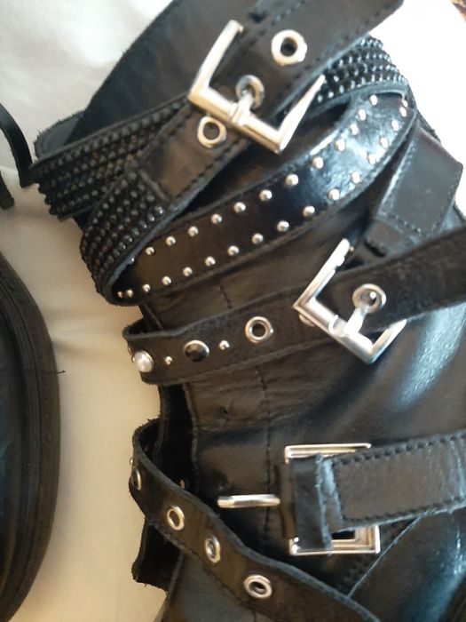 kamaszki czarne, typ glany, damskie