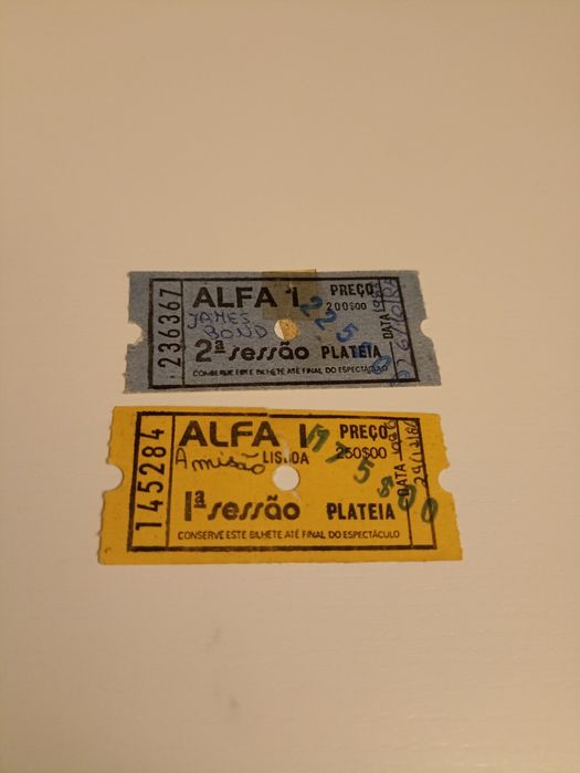 Bilhetes usados cinema