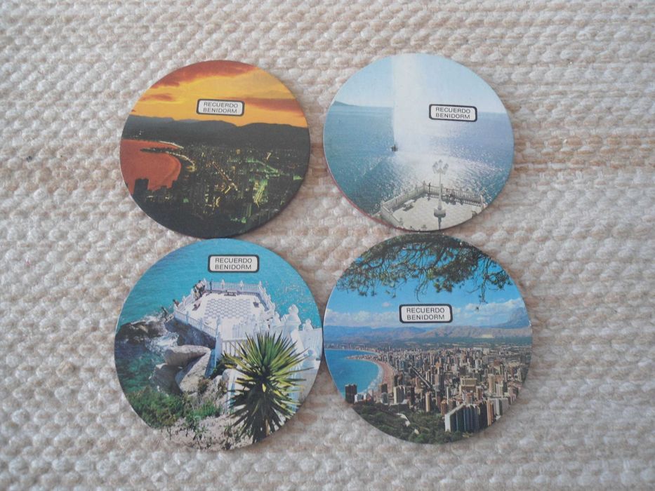 12 Bases para copos com motivos de Benidorm