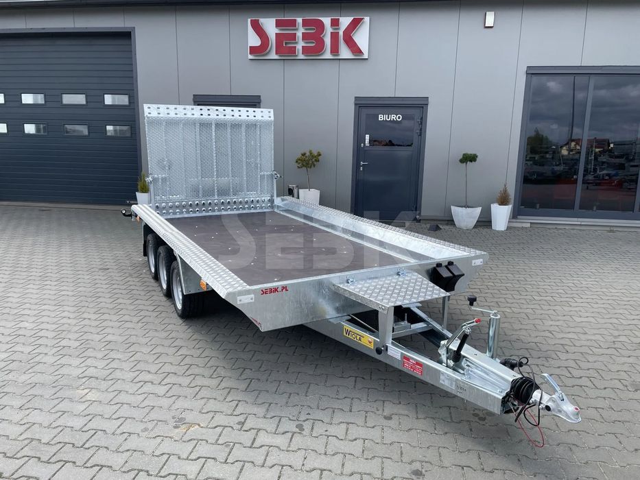 Wiola Mocna przyczepa do transportu minikoparki B3540 MAX DMC 3500 kg.  Przyczepa dostępna od ręki z dostawą