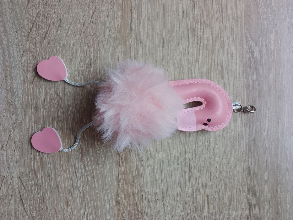 Brelok futerko różowy