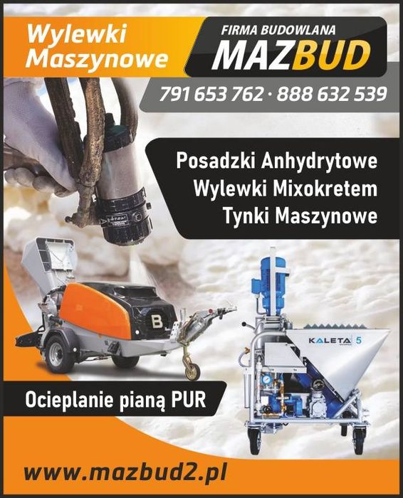 Wylewki, posadzki maszynowe mixokretem, styrobeton