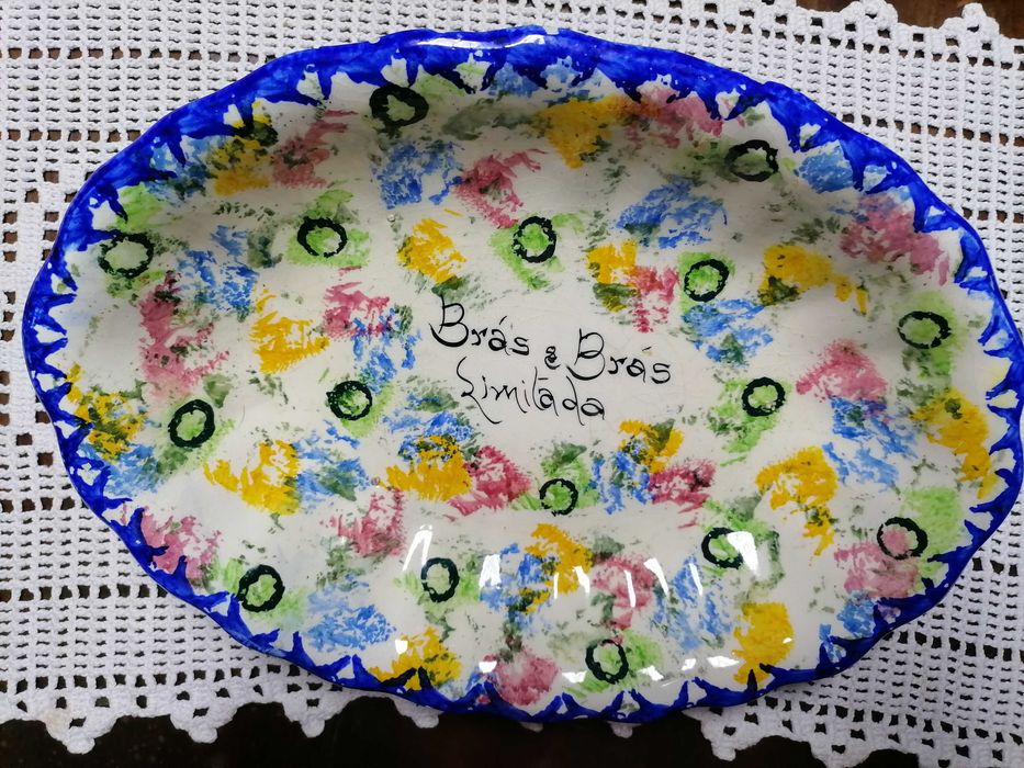 Travessa vintage pintada a mão