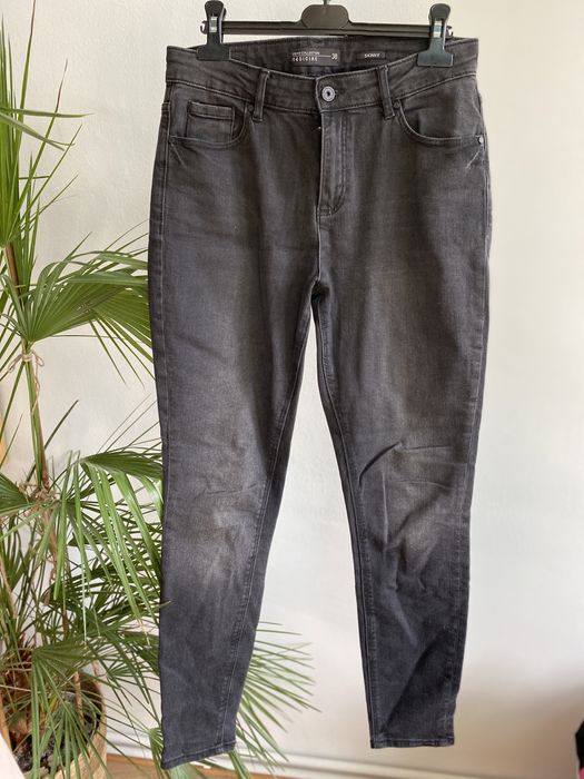 Spodnie jeansy dżinsy Medicine M szare czarne długie rurki skinny