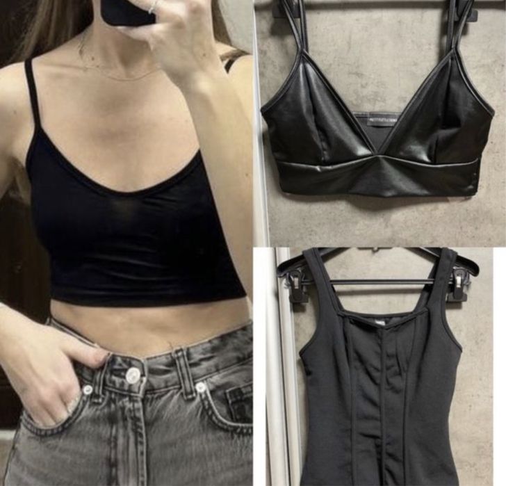 Топ чорний, майка- корсет