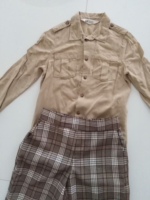 Komplecik Spodnie kratka sin Say XXS + koszula beżowa