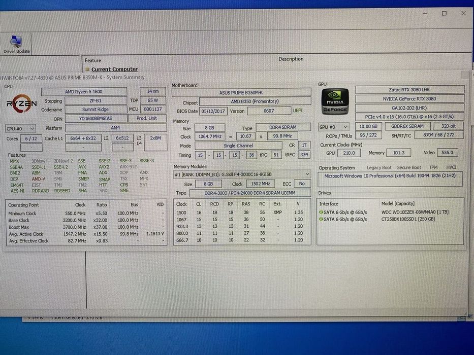TROCO POR PORTATIL OU VENDO 5 1600 rtx 3080 zotac