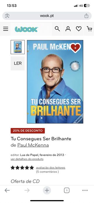 VENDO LIVRO NOVO TU CONSEGUES SER BRILHANTE