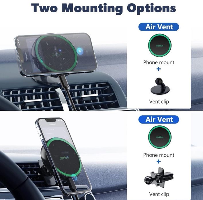 Bezprzewodowa ładowarka 15 W, magnetyczny uchwyt do samochodu EP01