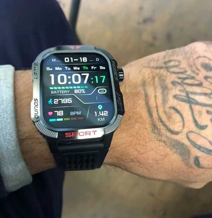 Смарт часы: LIGE HT29. NFC. Compass. Barometr. LED-фонарик.