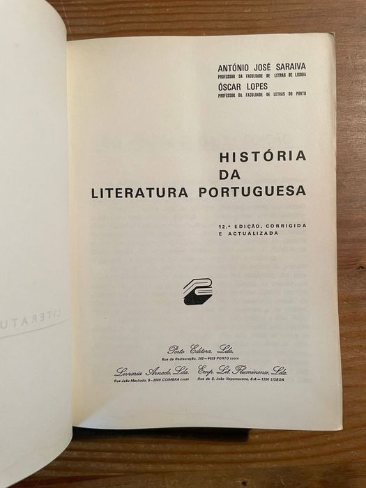 História da Literatura Portuguesa (portes grátis)