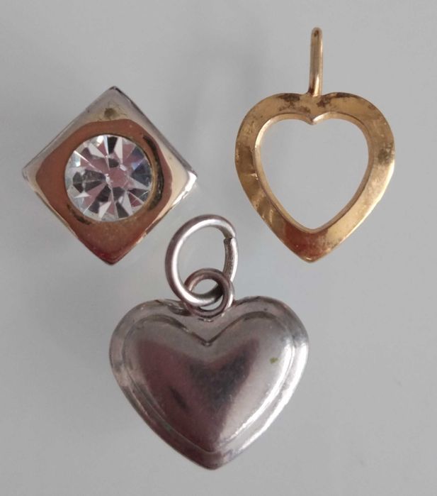 Zestaw 3 zawieszek na łańcuszek zawieszka serce serduszko wisiorek