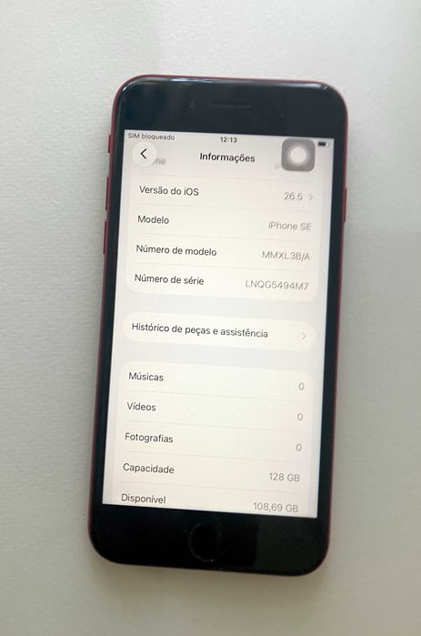 iPhone SE 2022 (3a Geração) 128GB vermelho (PRODUCT)red desbloqueado