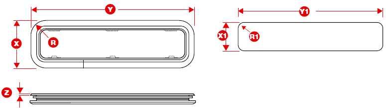 Lewmar okno Standard otwierane 191 MM X 838 MM