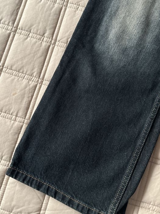 ciemno granatowe basic proste luźne baggy jeans Bershka