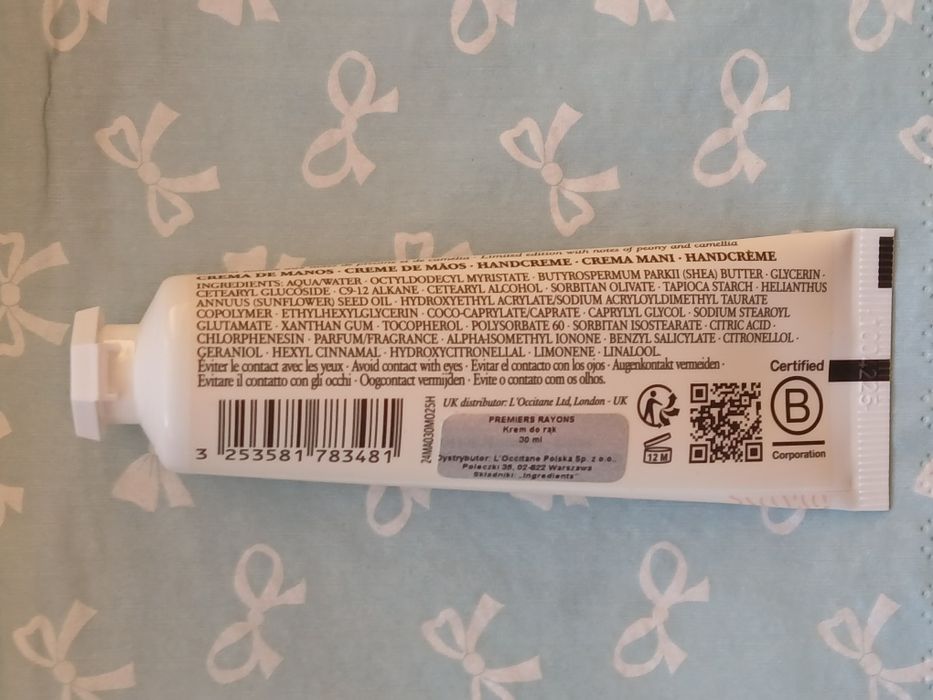 L'occitane krem do rąk  Premiers Rayons 30ml