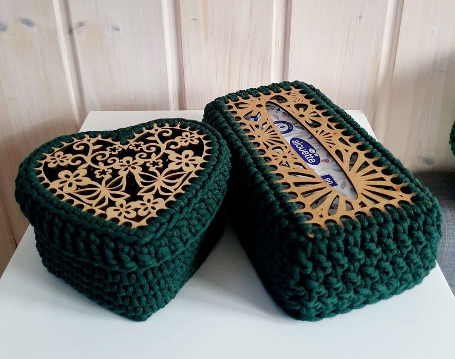 Dzień Babci- koszyk serce i chustecznik