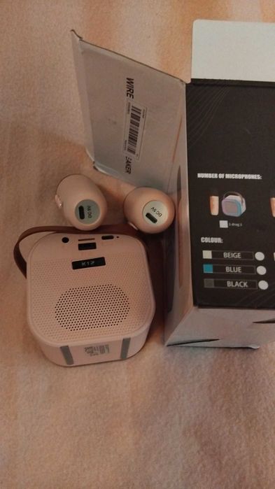 Coluna karaoke sem fios. 2 micros sem fio entrada c.