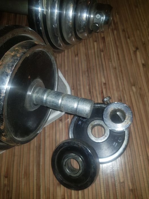 Гантели наборные. 12 кг каждая. Немцы, нержавейка. Надёжный зажим.