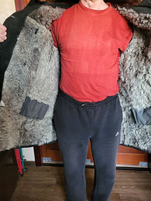 Тулуп, кожух, натуральная овчина, разм.56