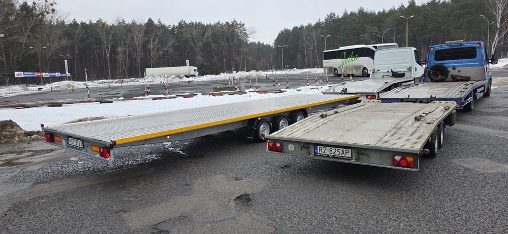 Wynajem długa przyczepa podwójna  DMC 3500kg trzyosiowa