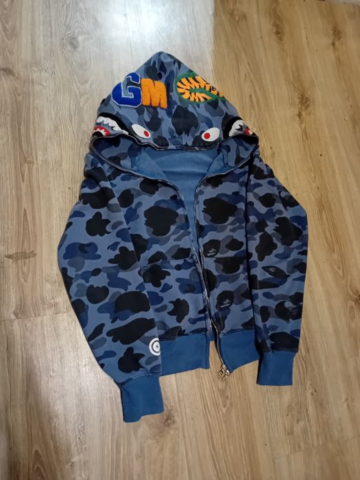 Bluza niebieska Bape rozpinana