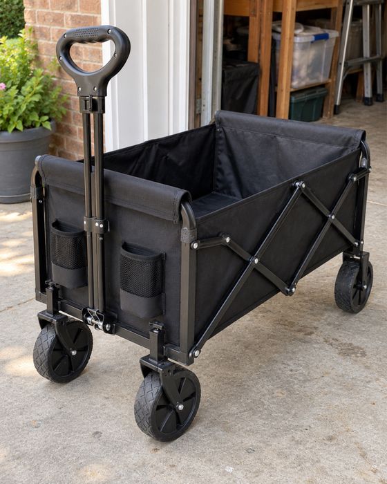 Carrinho de Transporte Dobrável 100KG – 4 Rodas | Multiusos