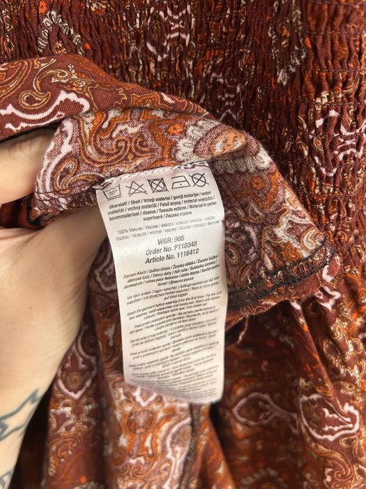 Sukienka letnia boho wzory bordowa S/M